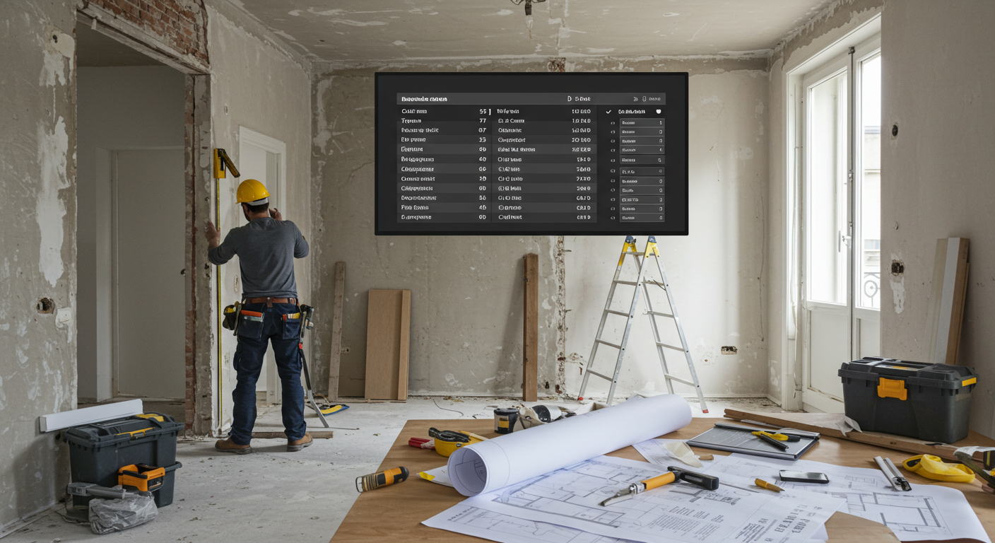 Coût moyen au m2 pour la rénovation complète d’un appartement