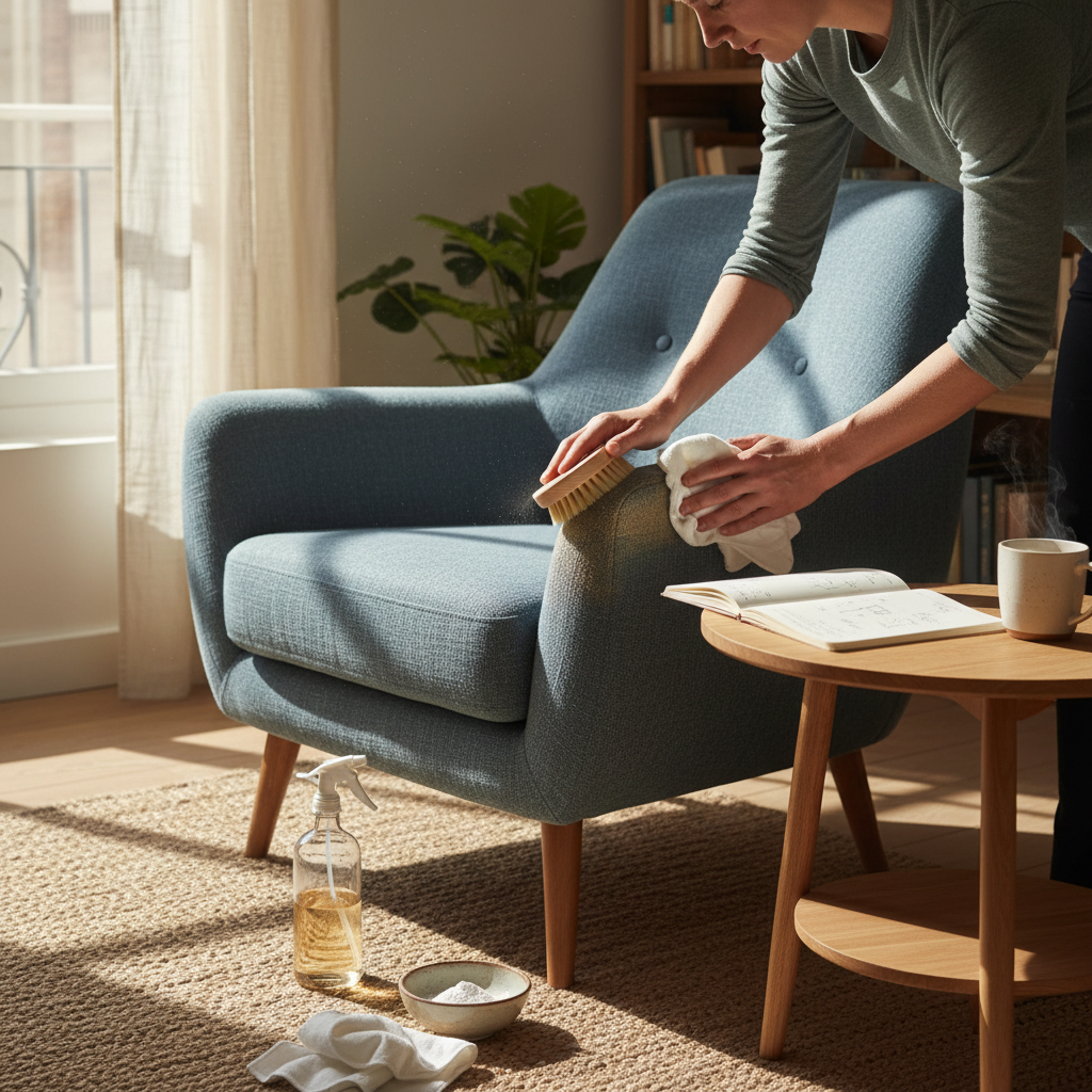Guide complet pour nettoyer un fauteuil en tissu efficacement